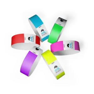 Plain 19mm Tyvek Wristbands for events in various different plain base colours