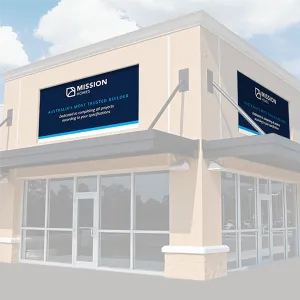 aluminum composite sign on the exterior of a building