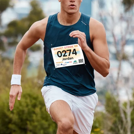 AAC Race Bibs custom printed on tyvek for marathon, fun run and triathlon, waterproof deisgn made from genuine Tyvek