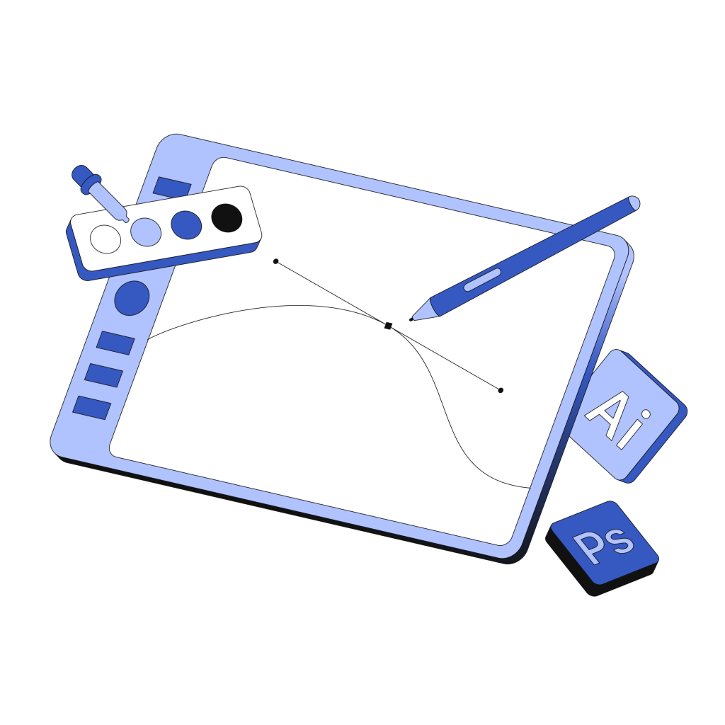 Adobe Photoshop & Adobe Illustrator help you convert images and design for our products.