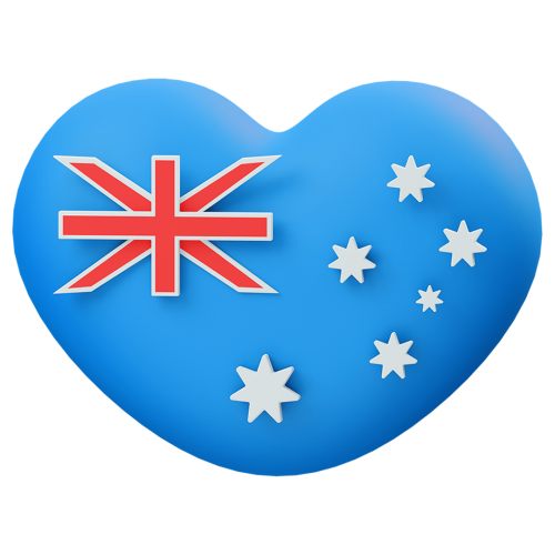 Australian Made Australian Flag heart