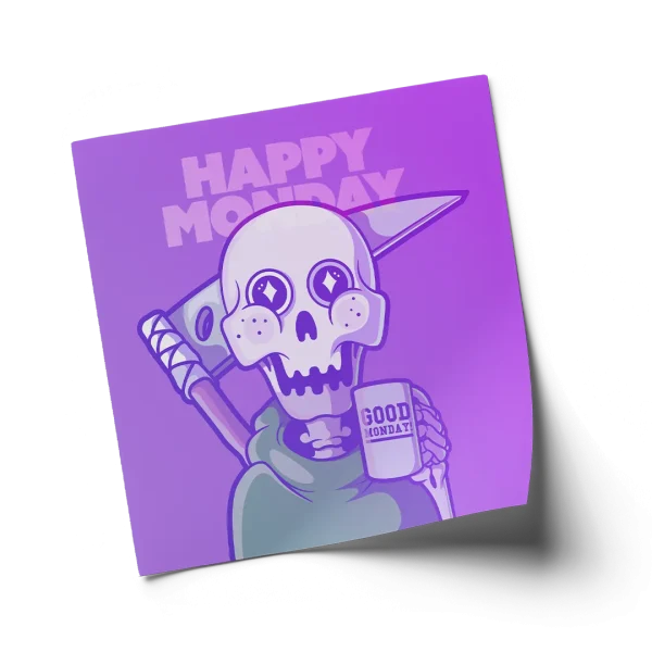 happy monday square stickers