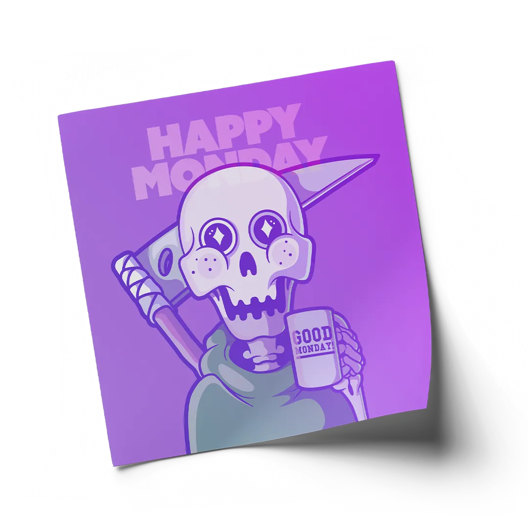 happy monday square stickers