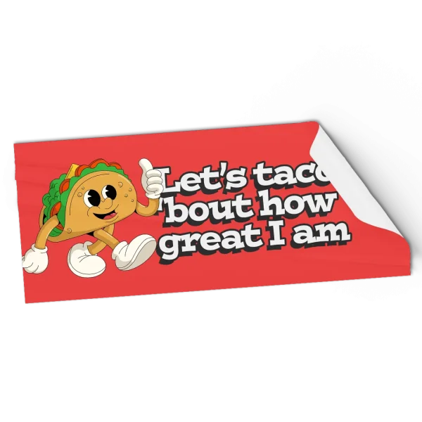 cartoon taco rectangle bumper sticker
