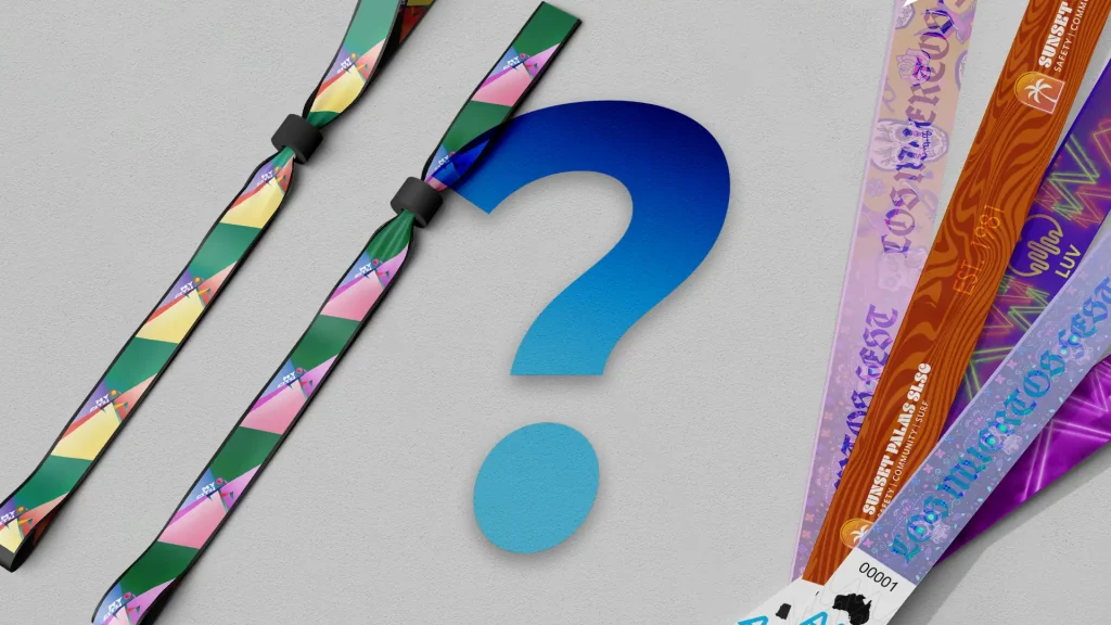 Wristbands for events, fabric and tyvek wristbands