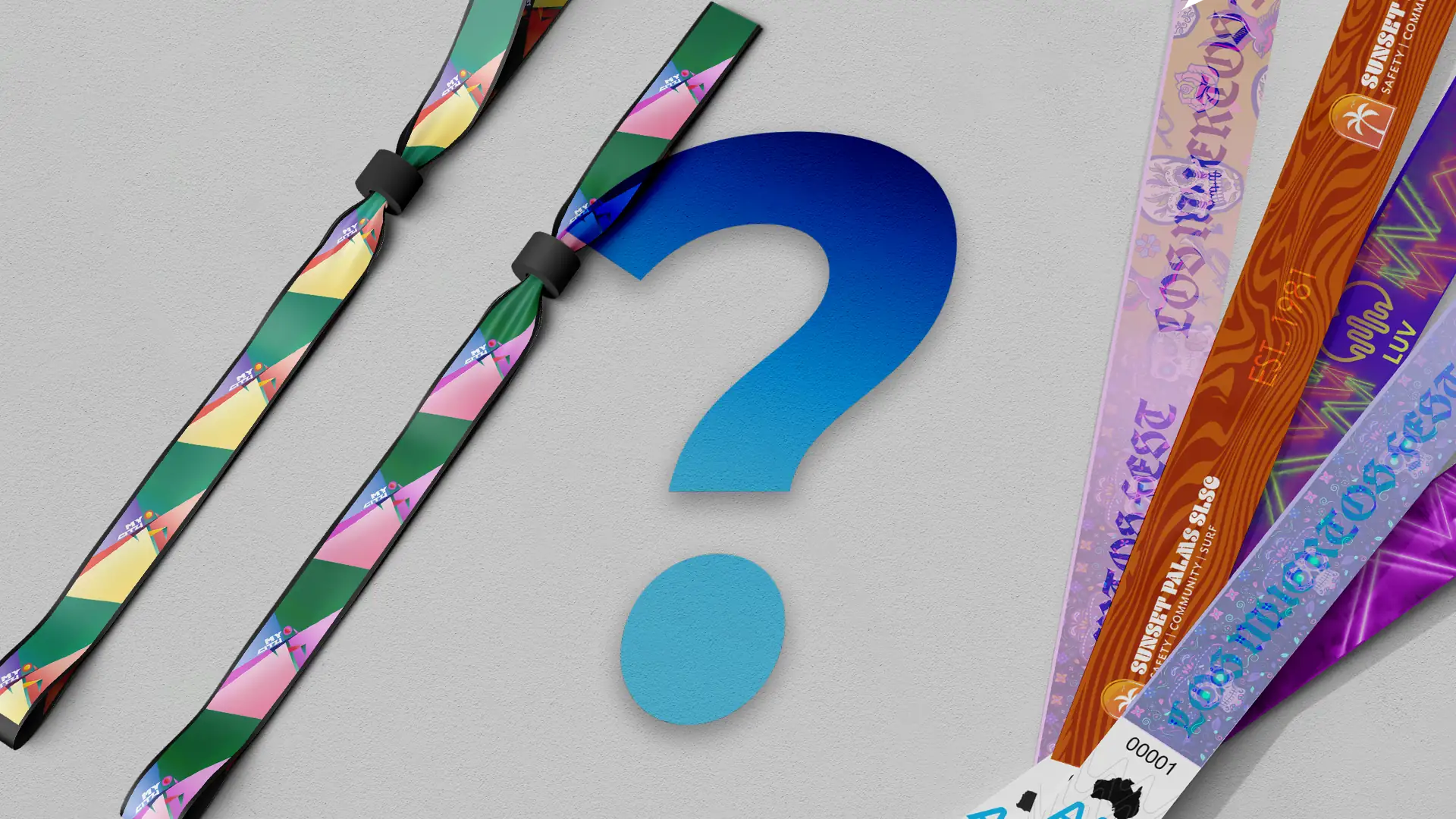 Wristbands for events, fabric and tyvek wristbands