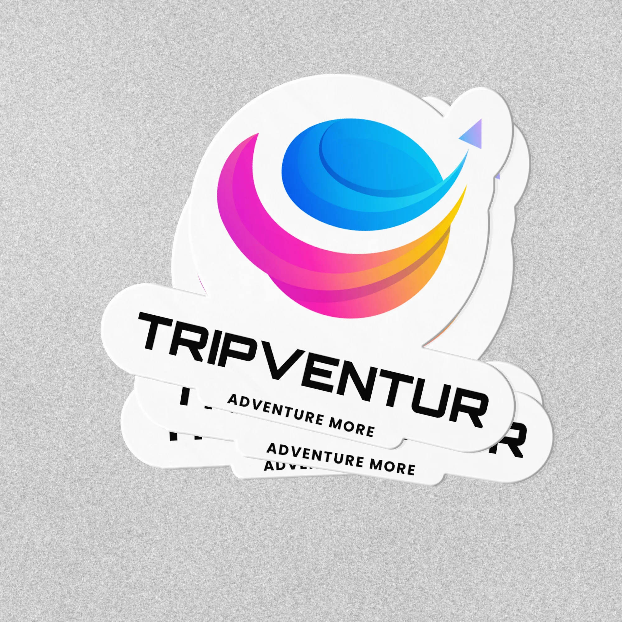 tripventur brand logo and slogan custom die cut vinyl sticker for travel company