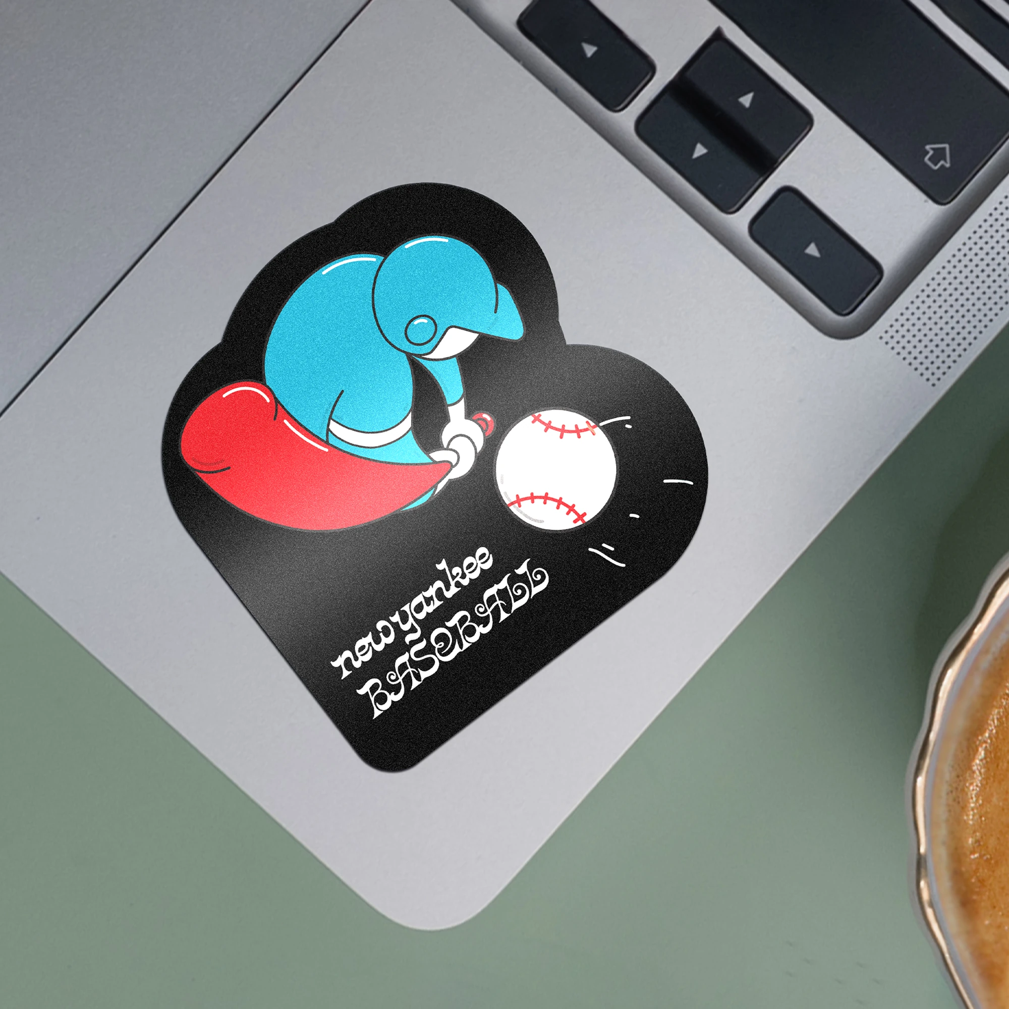 new yankee baseball sticker custom die cut sticker on laptop