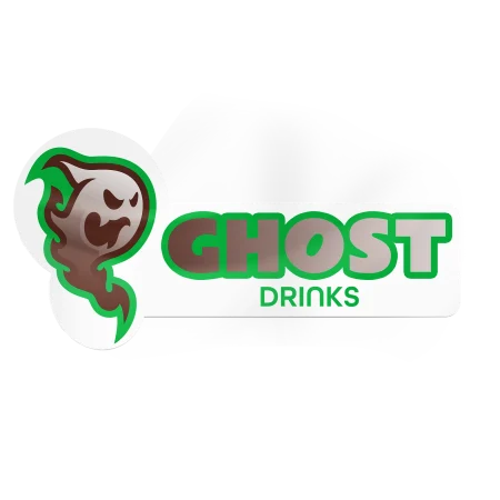 kiss cut vinyl sticker for ghost drinks green custom cut sticker