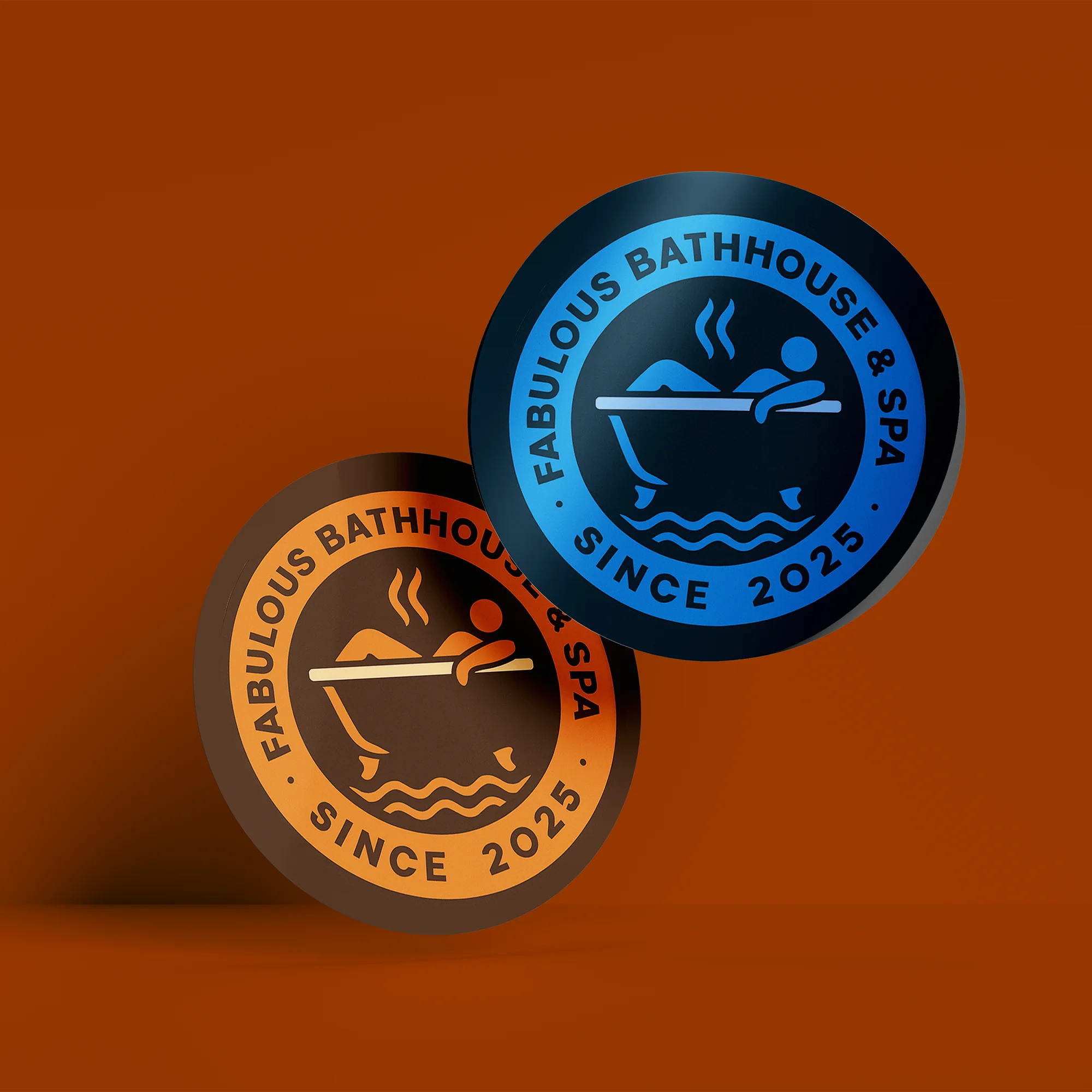 circle gloss vinyl stickers for fabulous bathhouse