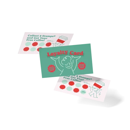 cafe loyalty card for local coffee shop printed by aac and designed online